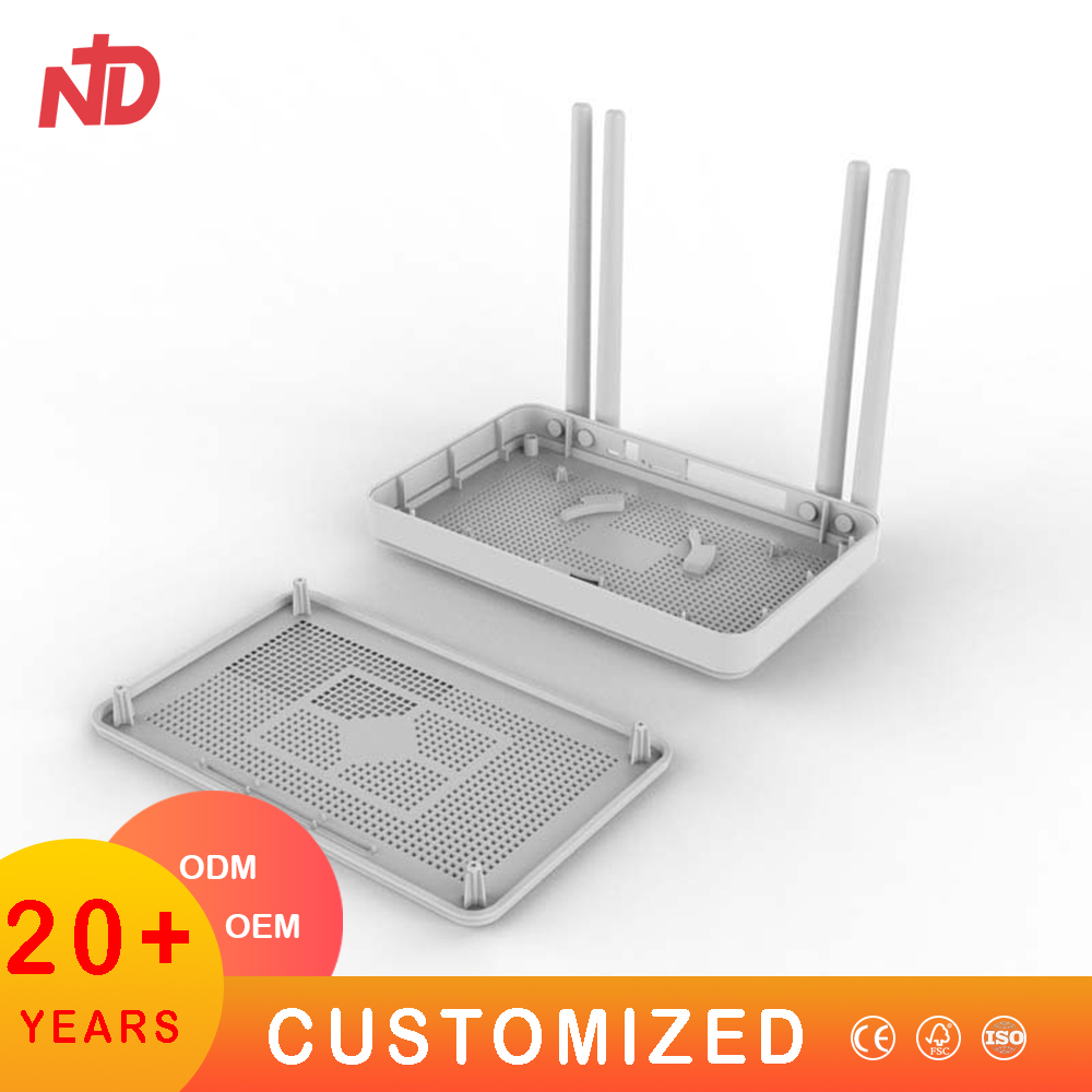 Plastic Injection Mold 5G Gateway 4 Antenna Wireless AP Shell Mold Manufacturer Direct Sales 4G Card Router Shell Plastic Parts